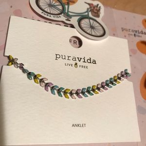 Pura Vida Rainbow Chevron Anklet!